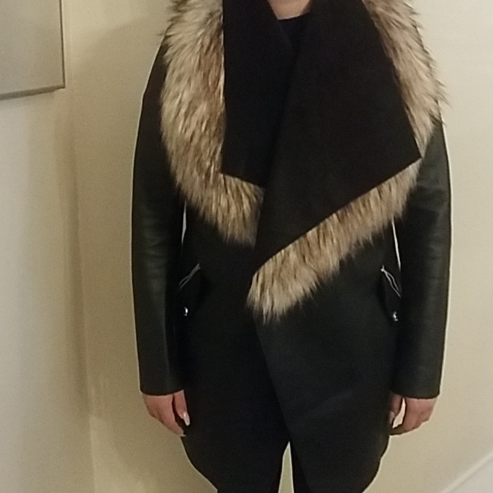 Lipsy London faux leather waterfall jacket/ coat
